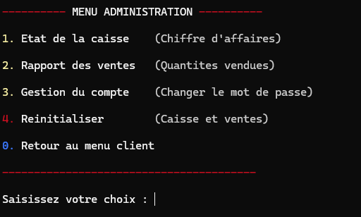 Admin menu